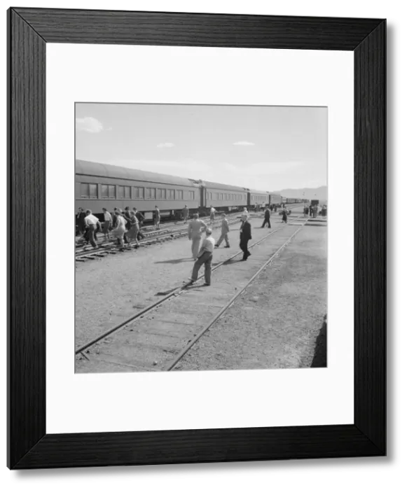 Framed Print : Railroad yards, Kearney, Nebraska, 1939. Creator: Dorothea Lange Framed Print : Railroad yards, Kearney, Nebraska, 1939. Creator: Dorothea Lange