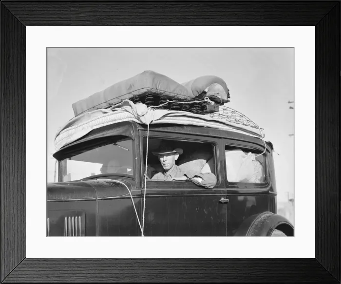 Framed Print : Migratory cotton picker from Kansas on highway near Merced, California, 1939. Creator: Dorothea Lange Framed Print : Migratory cotton picker from Kansas on highway near Merced, California, 1939. Creator: Dorothea Lange