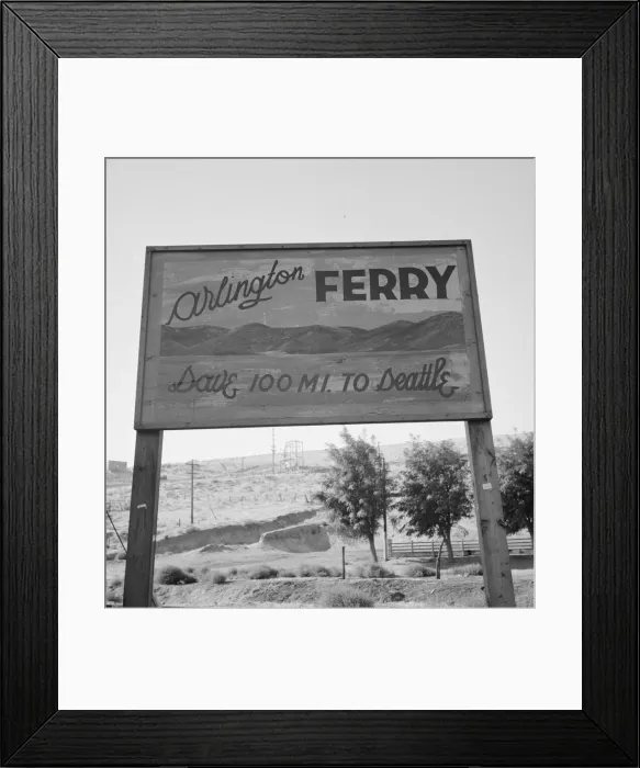 Framed Print : On transportation outskirts of small Oregon town on the Columbia River, Arlington, Oregon, 1939. Creator: Dorothea Lange Framed Print : On transportation outskirts of small Oregon town on the Columbia River, Arlington, Oregon, 1939. Creator: Dorothea Lange
