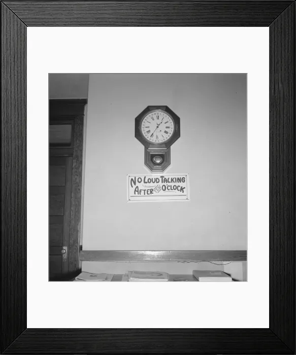 Framed Print : Sign in upstairs hall of small hotel, West Carlton, Oregon, 1939. Creator: Dorothea Lange Framed Print : Sign in upstairs hall of small hotel, West Carlton, Oregon, 1939. Creator: Dorothea Lange