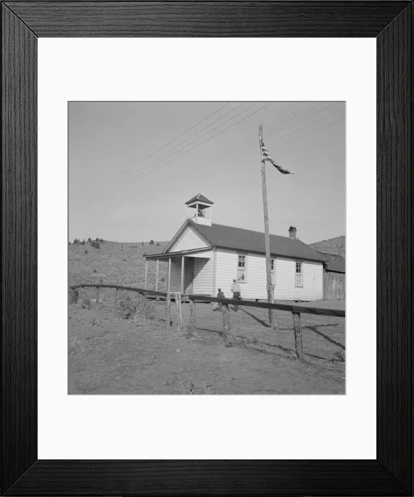 Framed Print : Nine a.m. four pupils attend this day, of the seven... eastern Oregon county school, 1939. Creator: Dorothea Lange Framed Print : Nine a.m. four pupils attend this day, of the seven... eastern Oregon county school, 1939. Creator: Dorothea Lange