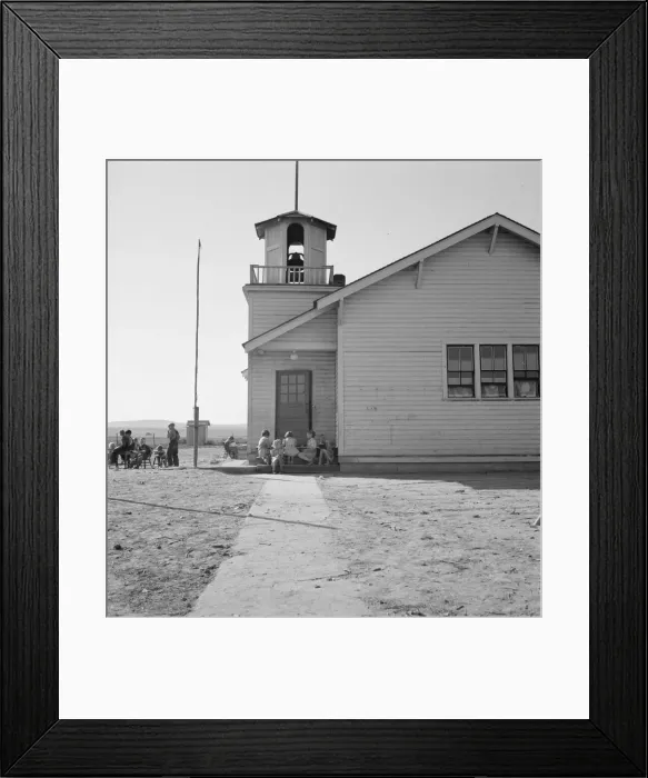 Framed Print : Lincoln Bench School and yard, near Ontario, Malheur County, Oregon, 1939. Creator: Dorothea Lange Framed Print : Lincoln Bench School and yard, near Ontario, Malheur County, Oregon, 1939. Creator: Dorothea Lange
