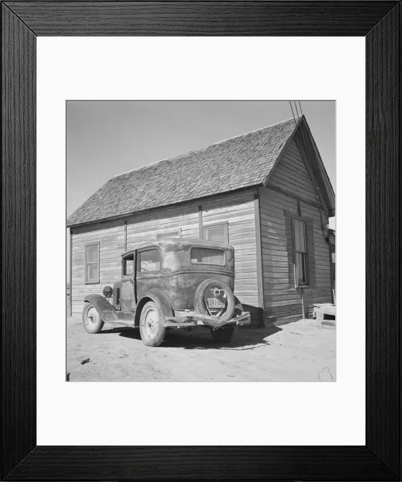 Framed Print : New home of Schroeder family, Dead Ox Flat, Malheur County, Oregon, 1939. Creator: Dorothea Lange Framed Print : New home of Schroeder family, Dead Ox Flat, Malheur County, Oregon, 1939. Creator: Dorothea Lange