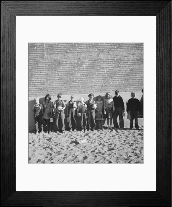 Framed Print : The children from Dead Ox Flat ready to march into the school... Malheur County, Oregon, 1939. Creator: Dorothea Lange Framed Print : The children from Dead Ox Flat ready to march into the school... Malheur County, Oregon, 1939. Creator: Dorothea Lange