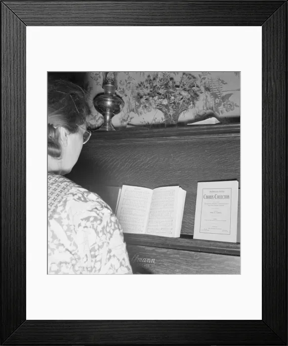 Framed Print : The Hulls have a piano in their one-room basement house, Dead Ox Flat, Malheur County, Oregon, 1939. Creator: Dorothea Lange Framed Print : The Hulls have a piano in their one-room basement house, Dead Ox Flat, Malheur County, Oregon, 1939. Creator: Dorothea Lange