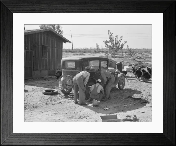 Framed Print : Stephens brothers, who own combine cooperatively... Nyssa Heights district, Oregon, 1939. Creator: Dorothea Lange Framed Print : Stephens brothers, who own combine cooperatively... Nyssa Heights district, Oregon, 1939. Creator: Dorothea Lange