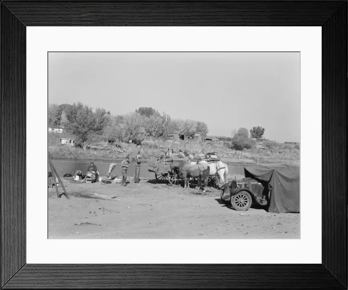 Framed Print : Migrant family cleaning up, near Vale, Malheur County, Oregon, 1939. Creator: Dorothea Lange Framed Print : Migrant family cleaning up, near Vale, Malheur County, Oregon, 1939. Creator: Dorothea Lange