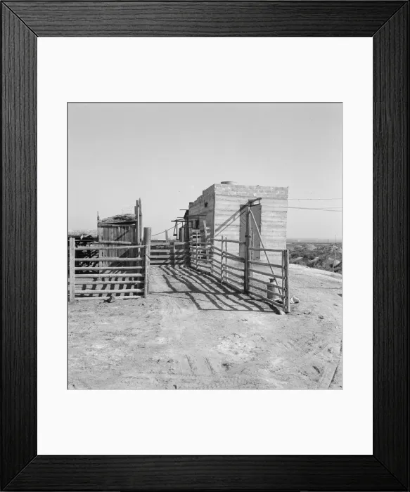 Framed Print : Country slaughterhouse for use of farmers, one mile north of Nyssa, Malheur County, Oregon, 1939. Creator: Dorothea Lange Framed Print : Country slaughterhouse for use of farmers, one mile north of Nyssa, Malheur County, Oregon, 1939. Creator: Dorothea Lange
