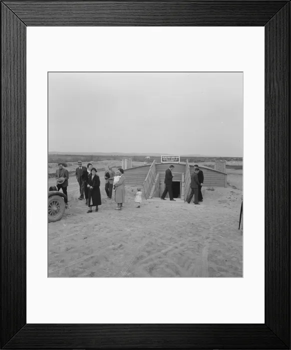 Framed Print : Congregation leaving after services, Dead Ox Flat, Malheur County, Oregon, 1939. Creator: Dorothea Lange Framed Print : Congregation leaving after services, Dead Ox Flat, Malheur County, Oregon, 1939. Creator: Dorothea Lange