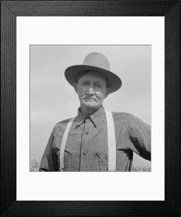Framed Print : Mr. Wardlow, drought area farmer, adjusting to... farm, Dead Ox Flat, Malheur County, Oregon, 1939. Creator: Dorothea Lange Framed Print : Mr. Wardlow, drought area farmer, adjusting to... farm, Dead Ox Flat, Malheur County, Oregon, 1939. Creator: Dorothea Lange