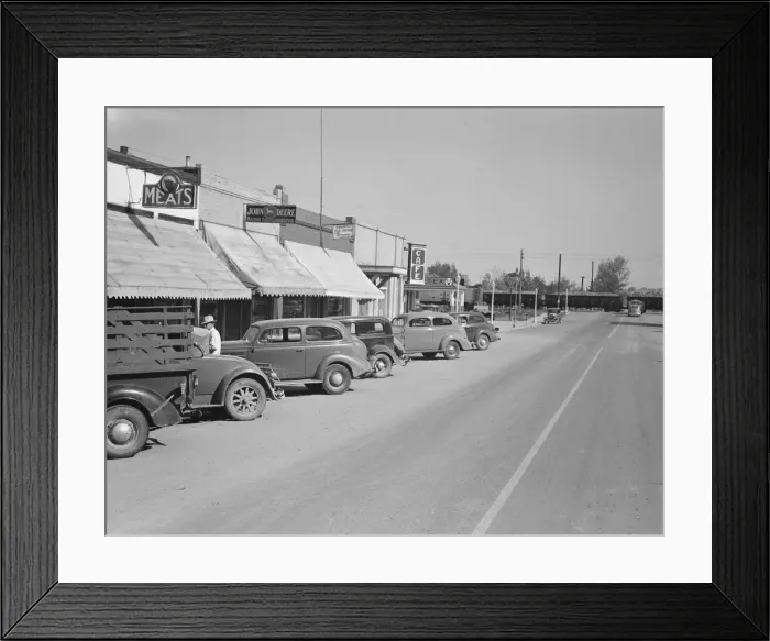 Framed Print : Saturday afternoon, main street of Nyssa, Oregon, 1939. Creator: Dorothea Lange Framed Print : Saturday afternoon, main street of Nyssa, Oregon, 1939. Creator: Dorothea Lange