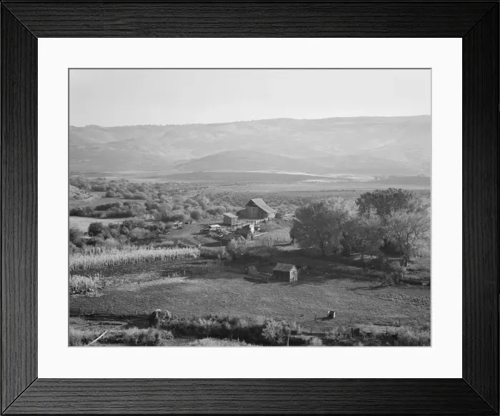 Framed Print : Squaw Valley farm, 640 acres, with sixty in tillable land... Gem County, Idaho, 1939. Creator: Dorothea Lange Framed Print : Squaw Valley farm, 640 acres, with sixty in tillable land... Gem County, Idaho, 1939. Creator: Dorothea Lange