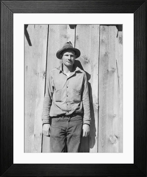 Framed Print : One of the thirty-six members of the Ola self-help sawmill co-op, Gem County, Idaho, 1939. Creator: Dorothea Lange Framed Print : One of the thirty-six members of the Ola self-help sawmill co-op, Gem County, Idaho, 1939. Creator: Dorothea Lange