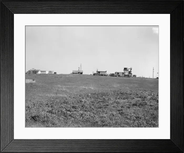 Framed Print : Settlement of small plots held mostly by lettuce shed workers, outskirts of Salinas, CA, 1939. Creator: Dorothea Lange Framed Print : Settlement of small plots held mostly by lettuce shed workers, outskirts of Salinas, CA, 1939. Creator: Dorothea Lange