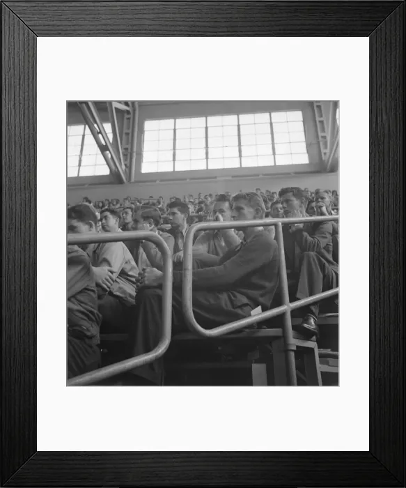 Framed Print : Student audience listening to Peace Day address of General Smedley Butler, Berkeley, CA, 1939. Creator: Dorothea Lange Framed Print : Student audience listening to Peace Day address of General Smedley Butler, Berkeley, CA, 1939. Creator: Dorothea Lange