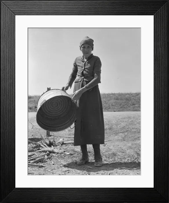Framed Print : A grandmother in a contractors camp, Stanislaus County, California, 1939. Creator: Dorothea Lange Framed Print : A grandmother in a contractors camp, Stanislaus County, California, 1939. Creator: Dorothea Lange