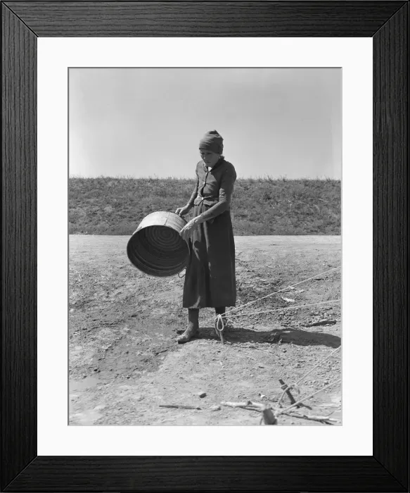 Framed Print : A grandmother in a migrant camp, Stanislaus County, California, 1939. Creator: Dorothea Lange Framed Print : A grandmother in a migrant camp, Stanislaus County, California, 1939. Creator: Dorothea Lange