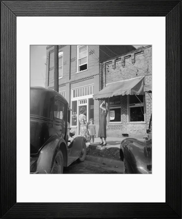 Framed Print : Street encounter on a Saturday afternoon, Pittsboro, North Carolina, 1939. Creator: Dorothea Lange Framed Print : Street encounter on a Saturday afternoon, Pittsboro, North Carolina, 1939. Creator: Dorothea Lange