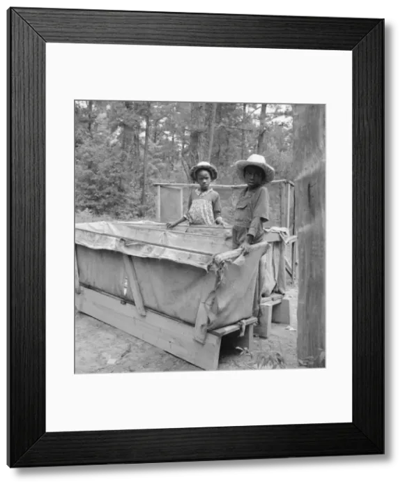 Framed Print : Grandchildren of tobacco sharecropper down at barns, Wake County, North Carolina, 1939. Creator: Dorothea Lange Framed Print : Grandchildren of tobacco sharecropper down at barns, Wake County, North Carolina, 1939. Creator: Dorothea Lange