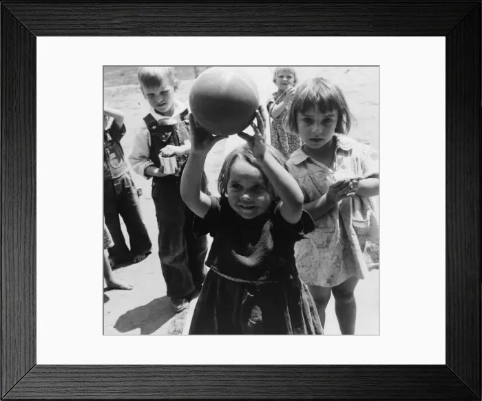 Framed Print : Nursery school, showing migrant children playing, FSA camp, Tulare County, 1939. Creator: Dorothea Lange Framed Print : Nursery school, showing migrant children playing, FSA camp, Tulare County, 1939. Creator: Dorothea Lange