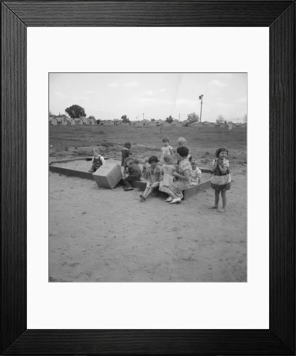 Framed Print : Children who attend nursery school, Farmersville FSA camp, Tulare County, California, 1939 Creator: Dorothea Lange Framed Print : Children who attend nursery school, Farmersville FSA camp, Tulare County, California, 1939 Creator: Dorothea Lange
