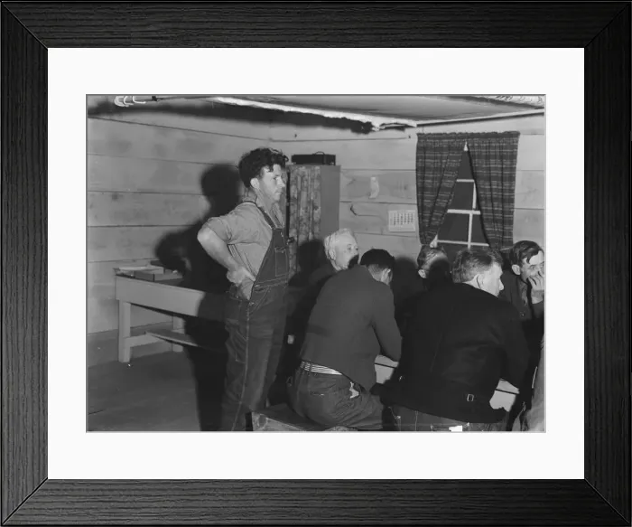 Framed Print : Meeting of the camp council, FSA camp, Farmersville, California, 1939. Creator: Dorothea Lange Framed Print : Meeting of the camp council, FSA camp, Farmersville, California, 1939. Creator: Dorothea Lange