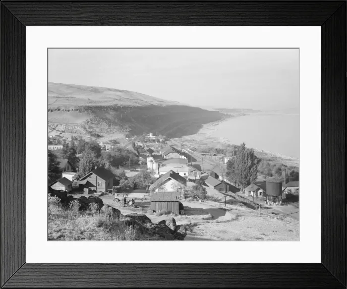 Framed Print : The town of Arlington, Oregon, on the Columbia River, 1939. Creator: Dorothea Lange Framed Print : The town of Arlington, Oregon, on the Columbia River, 1939. Creator: Dorothea Lange
