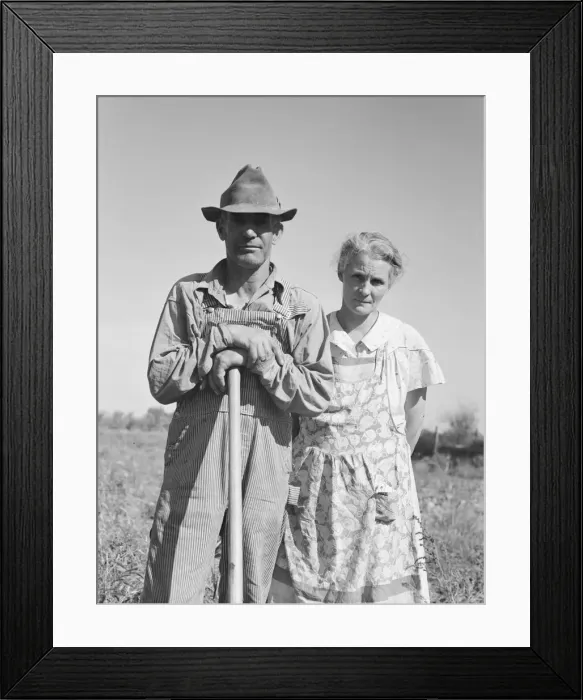 Framed Print : Couple who have raised ten children on reclaimed land... Irrigon, Morrow County, Oregon, 1939. Creator: Dorothea Lange Framed Print : Couple who have raised ten children on reclaimed land... Irrigon, Morrow County, Oregon, 1939. Creator: Dorothea Lange