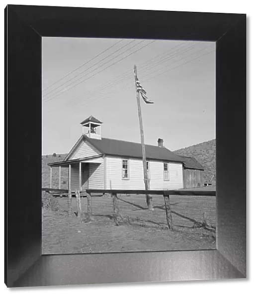 Eastern Oregon county school in clearing in the sage bush, Baker County, Oregon, 1939. Creator: Dorothea Lange