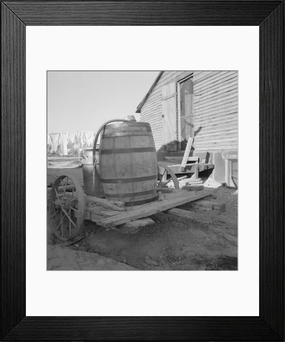 Framed Print : The Hull family haul their drinking water... Dead Ox Flat, Malheur County, Oregon, 1939. Creator: Dorothea Lange Framed Print : The Hull family haul their drinking water... Dead Ox Flat, Malheur County, Oregon, 1939. Creator: Dorothea Lange