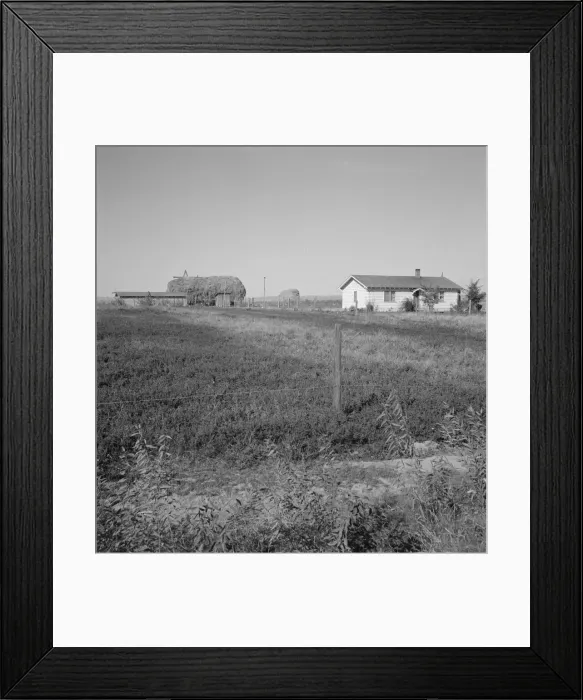 Framed Print : The Emmett Smith house, one of the best of the flat, Dead Ox Flat, Malheur County, Oregon, 1939. Creator: Dorothea Lange Framed Print : The Emmett Smith house, one of the best of the flat, Dead Ox Flat, Malheur County, Oregon, 1939. Creator: Dorothea Lange