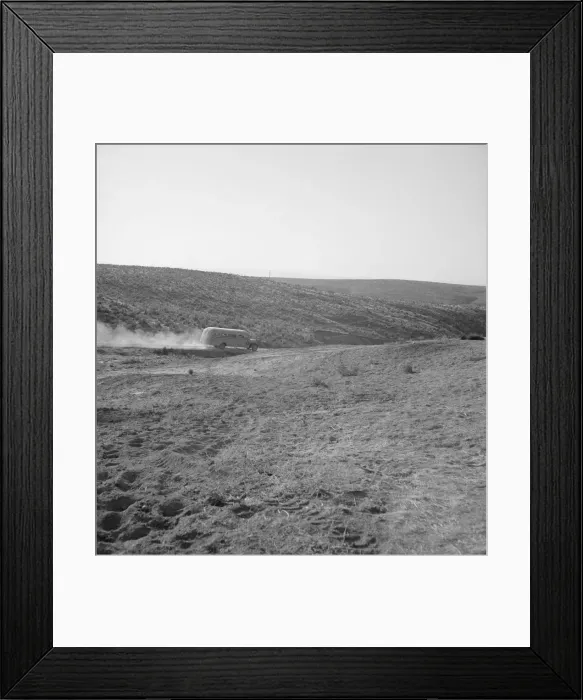Framed Print : The school bus leaves the flat at eight thirty a. m. Malheur County, Oregon, 1939. Creator: Dorothea Lange Framed Print : The school bus leaves the flat at eight thirty a. m. Malheur County, Oregon, 1939. Creator: Dorothea Lange
