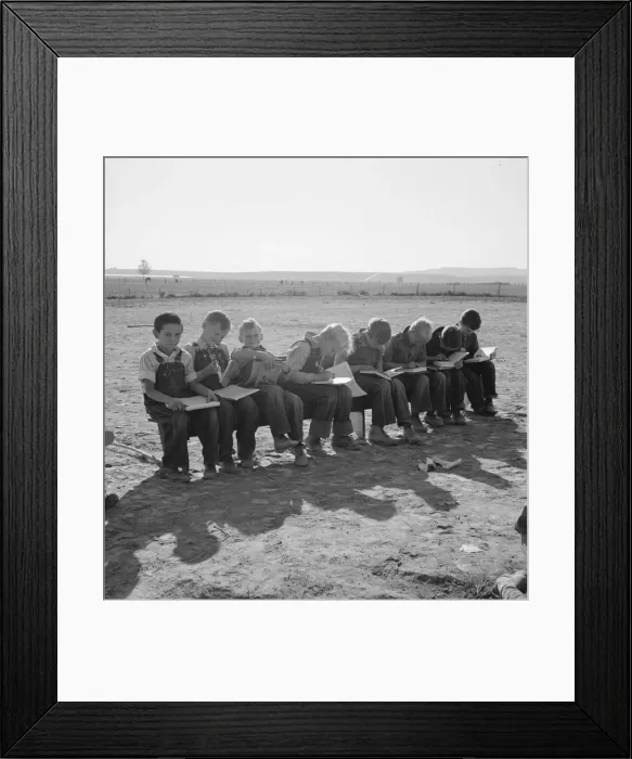 Framed Print : Eight boys at Lincoln Bench School, near Ontario, Malheur County, Oregon, 1939. Creator: Dorothea Lange Framed Print : Eight boys at Lincoln Bench School, near Ontario, Malheur County, Oregon, 1939. Creator: Dorothea Lange