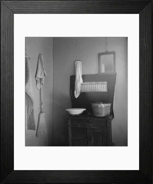 Framed Print : Another corner of Soper kitchen, Willow Creek area, Malheur County, Oregon, 1939. Creator: Dorothea Lange