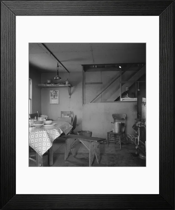 Framed Print : Soper kitchen, unfinished, Willow Creek area, Mulheur County, Oregon, 1939. Creator: Dorothea Lange Framed Print : Soper kitchen, unfinished, Willow Creek area, Mulheur County, Oregon, 1939. Creator: Dorothea Lange
