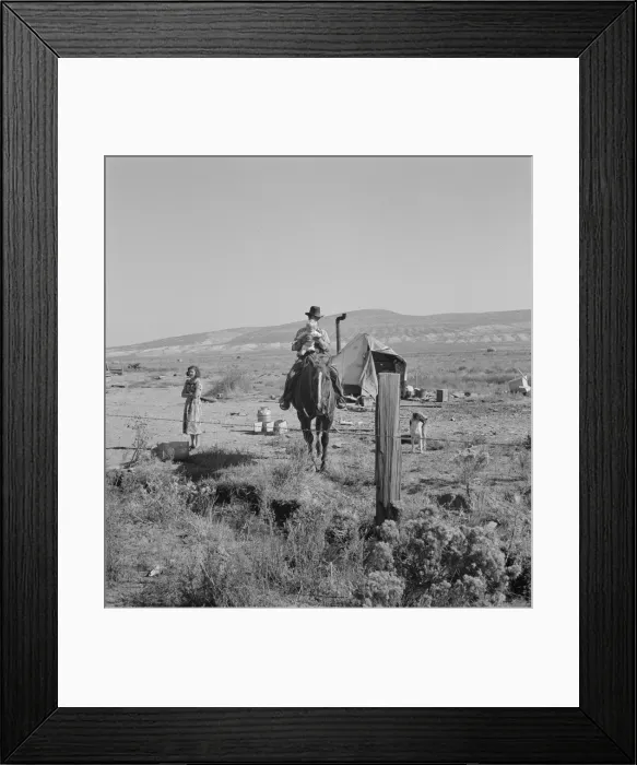 Framed Print : The Fairbanks family has moved to three... Willow Creek area, Malheur County, Oregon, 1939. Creator: Dorothea Lange Framed Print : The Fairbanks family has moved to three... Willow Creek area, Malheur County, Oregon, 1939. Creator: Dorothea Lange