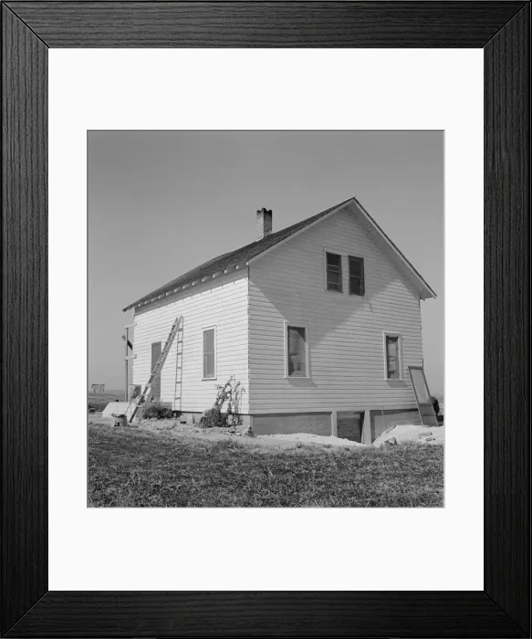 Framed Print : Exterior of Soper house, just finished painting, Willow Creek area, Malheur County, Oregon, 1939. Creator: Dorothea Lange Framed Print : Exterior of Soper house, just finished painting, Willow Creek area, Malheur County, Oregon, 1939. Creator: Dorothea Lange