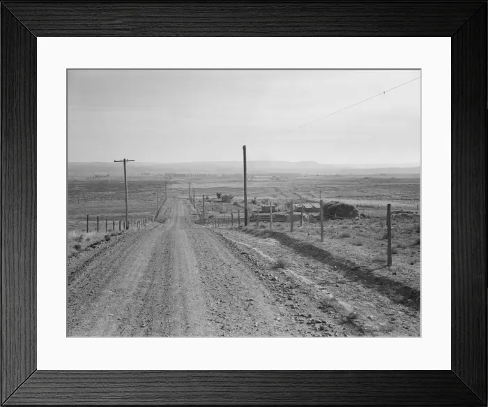 Framed Print : Owyhee project landscape, East Bench, west of Vale, Malheur County, Oregon, 1939. Creator: Dorothea Lange Framed Print : Owyhee project landscape, East Bench, west of Vale, Malheur County, Oregon, 1939. Creator: Dorothea Lange