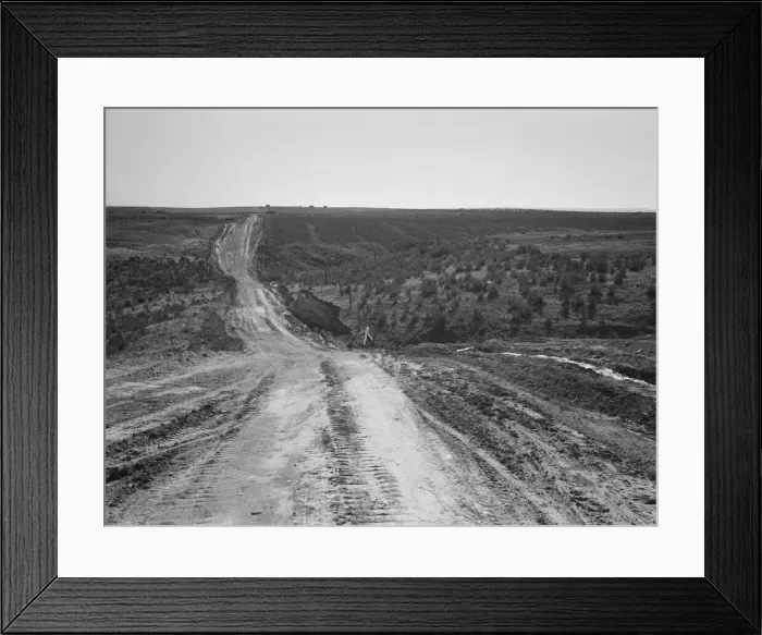 Framed Print : Landscape on top of bench, showing new lands, and farms... Dead Ox Flat, Oregon, 1939. Creator: Dorothea Lange Framed Print : Landscape on top of bench, showing new lands, and farms... Dead Ox Flat, Oregon, 1939. Creator: Dorothea Lange