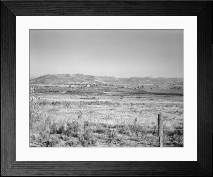 Framed Print : View of the valley from Dazey farm, Homedale district, Malheur County, Oregon, 1939. Creator: Dorothea Lange Framed Print : View of the valley from Dazey farm, Homedale district, Malheur County, Oregon, 1939. Creator: Dorothea Lange