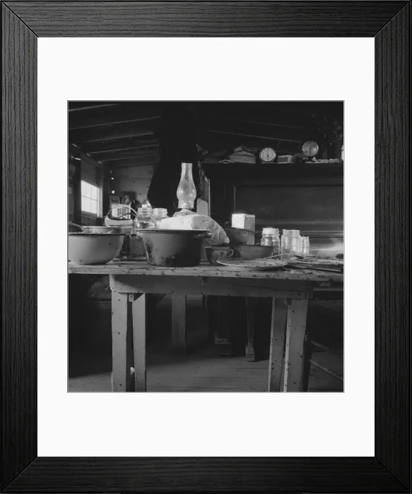 Framed Print : Interior of Dougherty basement house, Warm Springs district, Malheur County, Oregon, 1939. Creator: Dorothea Lange Framed Print : Interior of Dougherty basement house, Warm Springs district, Malheur County, Oregon, 1939. Creator: Dorothea Lange