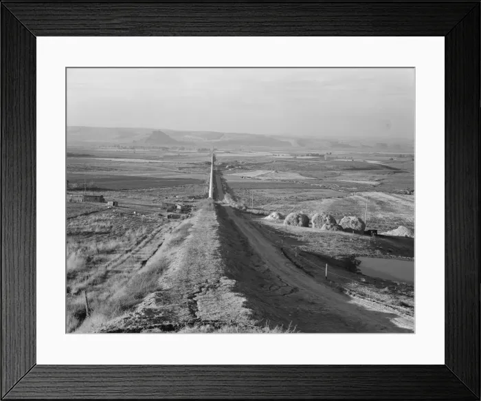 Framed Print : Siphon - the worlds longest - which carries water 5 miles to Dead Ox Flat, Oregon, 1939. Creator: Dorothea Lange Framed Print : Siphon - the worlds longest - which carries water 5 miles to Dead Ox Flat, Oregon, 1939. Creator: Dorothea Lange