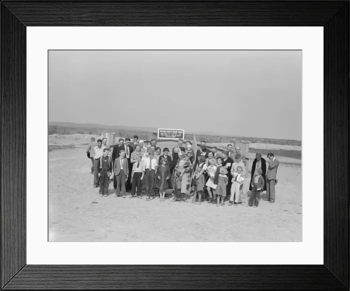 Framed Print : All the members of the congregation, Friends church (Quaker), Dead Ox Flat, Oregon, 1939. Creator: Dorothea Lange Framed Print : All the members of the congregation, Friends church (Quaker), Dead Ox Flat, Oregon, 1939. Creator: Dorothea Lange