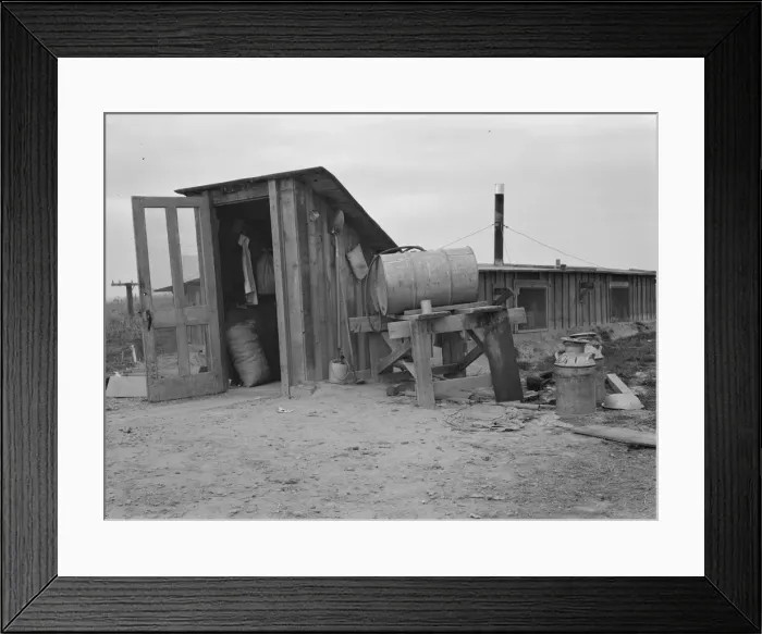 Framed Print : Entrance to Mr. and Mrs. Wardlows dugout basement home, Dead Ox Flat, Oregon, 1939 Creator: Dorothea Lange Framed Print : Entrance to Mr. and Mrs. Wardlows dugout basement home, Dead Ox Flat, Oregon, 1939 Creator: Dorothea Lange