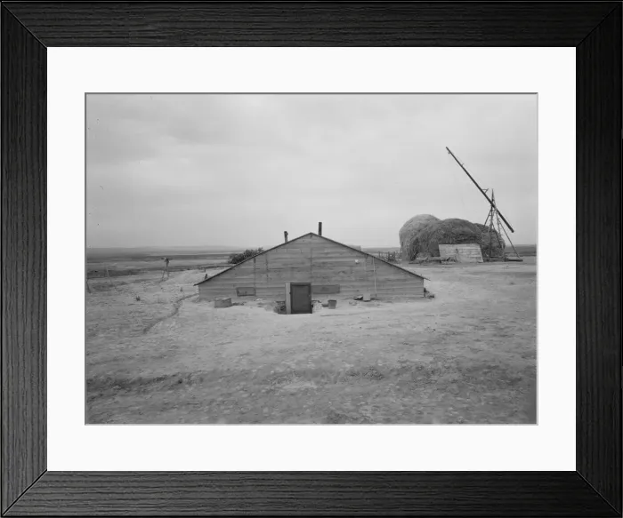 Framed Print : Home of Free family who had lived in Beaver County... Dead Ox Flat, Malheur County, Oregon, 1939. Creator: Dorothea Lange Framed Print : Home of Free family who had lived in Beaver County... Dead Ox Flat, Malheur County, Oregon, 1939. Creator: Dorothea Lange