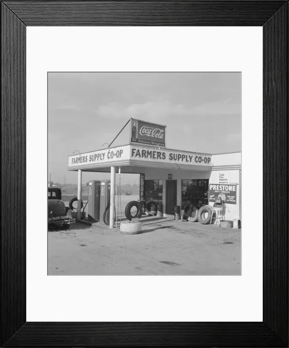 Framed Print : Farmers supply co-op, Nyssa, Malheur County, Oregon, 1939. Creator: Dorothea Lange Framed Print : Farmers supply co-op, Nyssa, Malheur County, Oregon, 1939. Creator: Dorothea Lange
