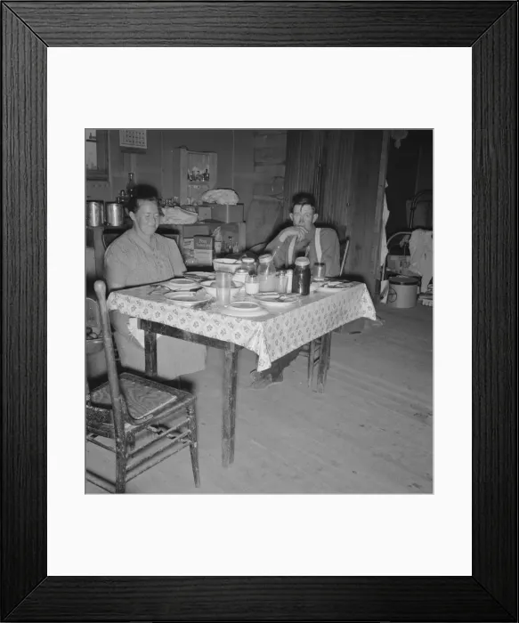 Framed Print : Mr. Wardlow says grace before dinner, Dead Ox Flat, Malheur County, Oregon, 1939. Creator: Dorothea Lange Framed Print : Mr. Wardlow says grace before dinner, Dead Ox Flat, Malheur County, Oregon, 1939. Creator: Dorothea Lange