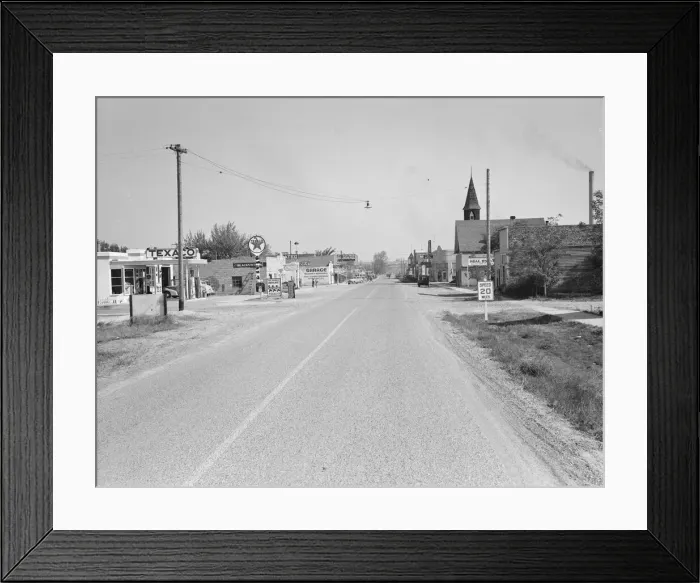 Framed Print : Main street of Nyssa, Oregon, on Saturday afternoon, 1939. Creator: Dorothea Lange Framed Print : Main street of Nyssa, Oregon, on Saturday afternoon, 1939. Creator: Dorothea Lange