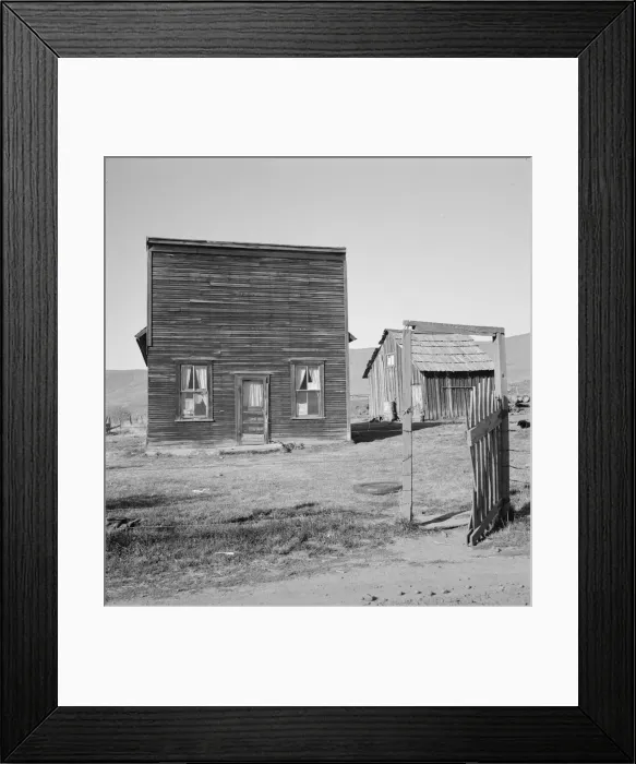 Framed Print : Farmer saloon and stagecoach tavern which is the temporary... Gem County, Idaho, 1939. Creator: Dorothea Lange Framed Print : Farmer saloon and stagecoach tavern which is the temporary... Gem County, Idaho, 1939. Creator: Dorothea Lange
