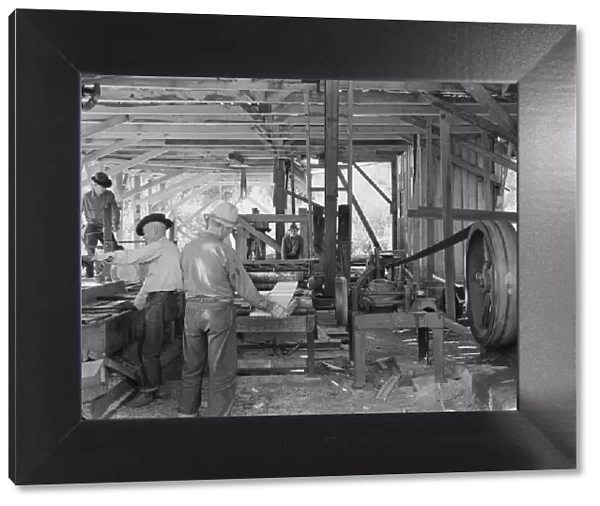 The sawmill in operation... Ola self-help sawmill co-op, Gem County, Idaho, 1939. Creator: Dorothea Lange